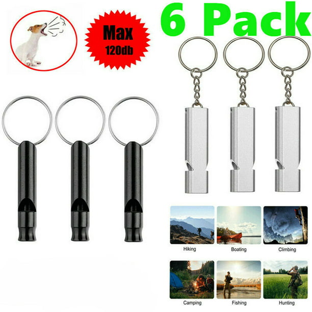 6 Pack Survival Whistle Aluminum Camping Emergency Gear SOS Outdoor Safety Tools 